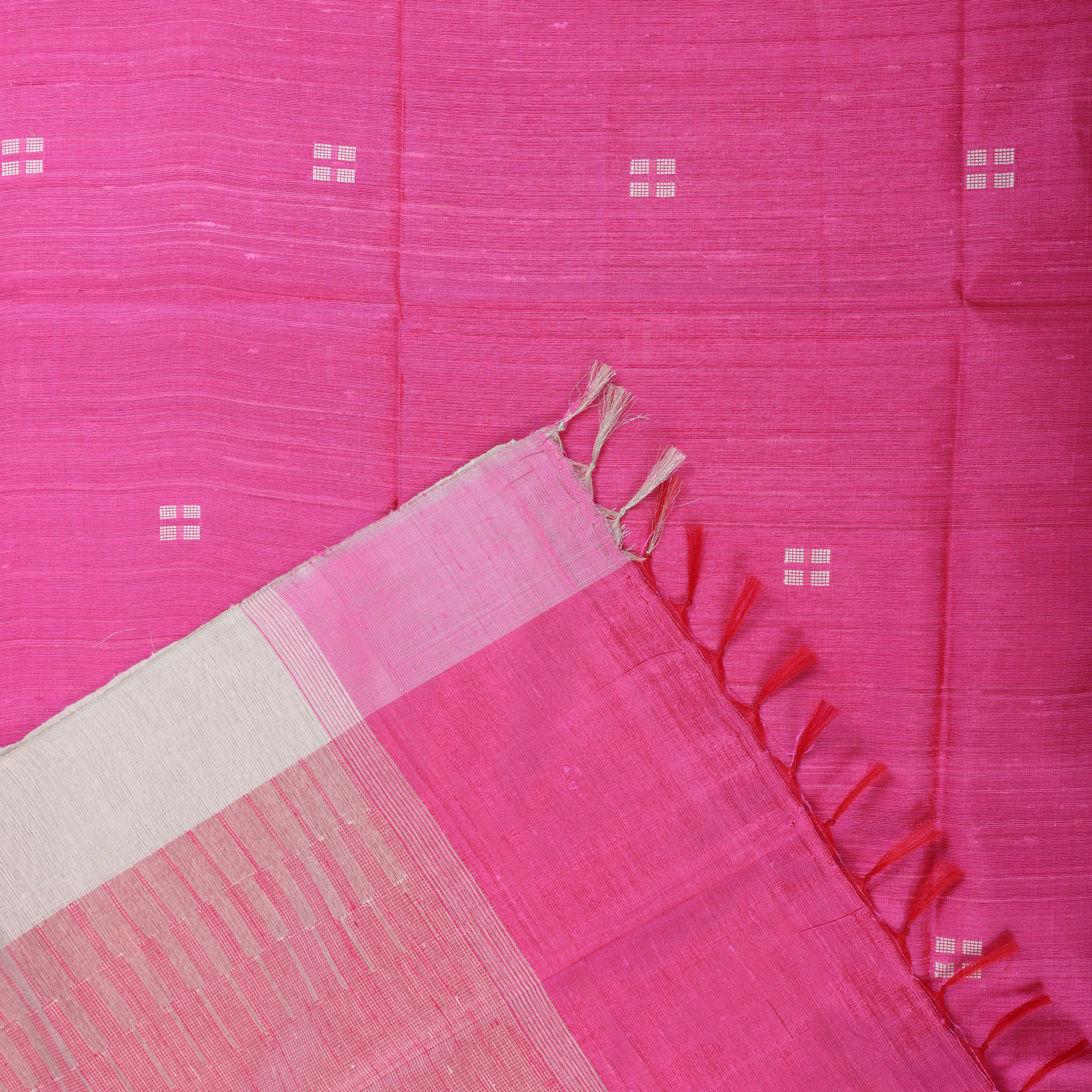 Pure Raw Silk Pink Saree